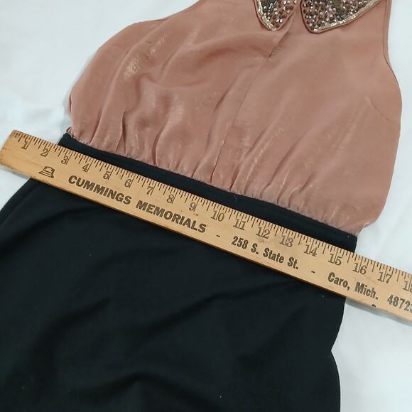 XXI Medium Halter peak-a-boo front Sequin Collar Exposed Zipper Back Dress poly - Picture 9 of 13